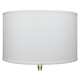FenchelShades.com 18" Top Diameter x 18" Bottom Diameter 11" Height Cylinder Drum Lampshade USA Made (White)