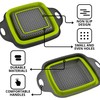 Square Collapsible Colander with Handles – Green Square Silicone Kitchen
