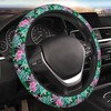 Pink Hawaiian Flower Steering Wheel Cover Neoprene Material Most Cars