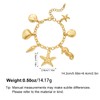 YUJIE Gold Ocean Charm Bracelet with Sea Shell, Starfish &