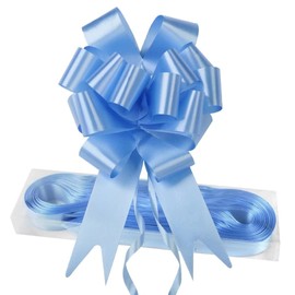 EDATOFLY 30 Pcs Large Pull Bows, Pull Bows for Gift Wrapping Large Gift Bows for Presents Gift Wrapping Bows Present Bows for Hampers Florist Wedding Christmas Party Car Baskets Bouquets (Blue)
