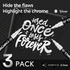 Pagather 3Pcs Chrome Paint Markers, Silver Permanent Mirror Liquid Chrome