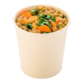 Restaurantware Bio Tek 16 Ounce Disposable Soup Cups 200 Microwavable Paper Soup Cups - Vented Lids Sold Separately Hot And Cold Foods Bamboo Paper To Go Soup Containers For Desserts Or Treats