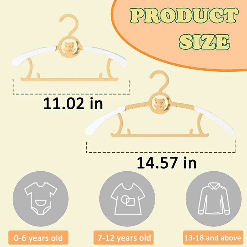HGYZE Baby Nursery Closet Hangers, Ultra-Thin Non-Slip and Extendable Laundry