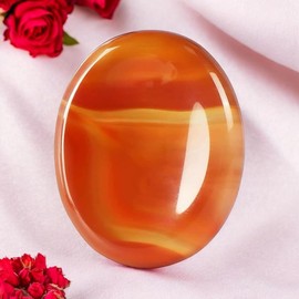 Pandiui23 Red Agate Worry Stones, Thumb Stone, Crystal Thumb Worry Stone, Thumb Stone for Reiki Balancing Therapy, Meditation (Red Agate)