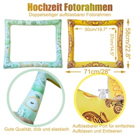 Wedding Bride to Be Double Sided Inflatable Photo Frame Photo Frame Gold & Mint Sage Green