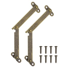 uxcell 2Pcs 3.2" Folding Lid Support Hinges, Lift Up Stay Hinge, 180 Degree Rotatable Iron Hinges with Screws for Wooden Boxes Jewelry Case Display, Bronze