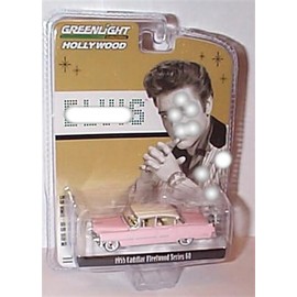 Greenlight Collectables Elvis 1955 C'adillac Fleetwood S60 Pink/White vehicle 1:64 scale limited edition diecast model
