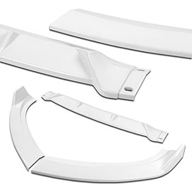 HYPERSPEED Front Bumper Spoiler Lip 3PCS ABS KS-Style Fit for 2010 2011 2012 Hyundai Genesis, Auto Exterior Accessories Car Mods Replacement Parts Assembly, Air Chin Body Kit Splitter (Painted White)