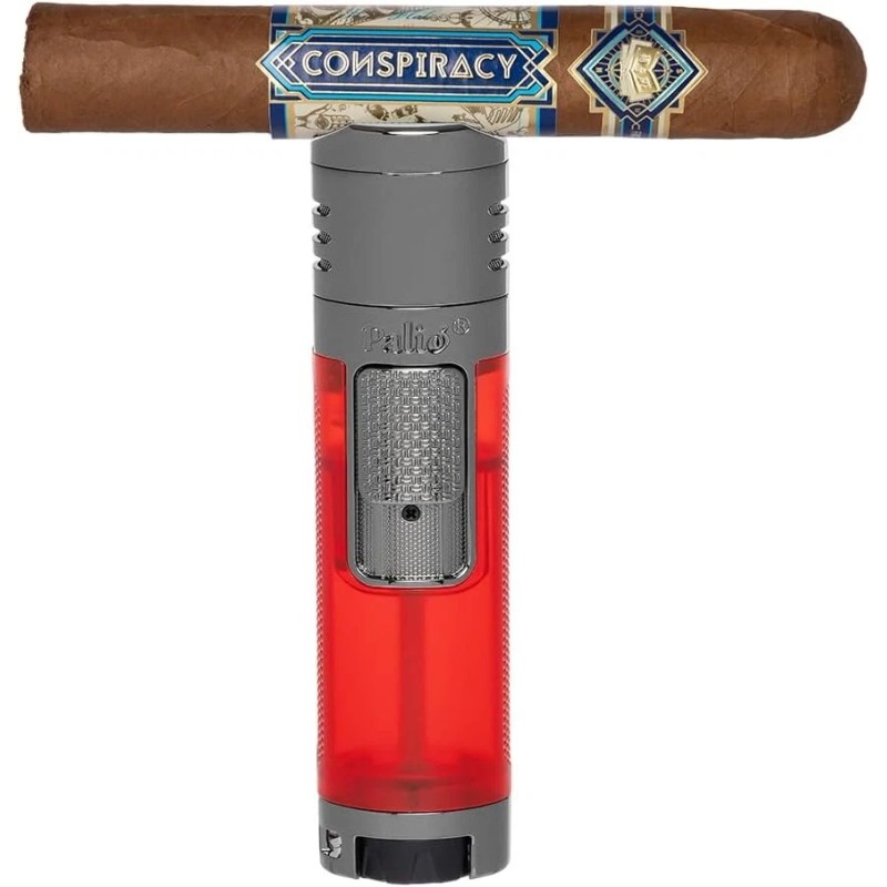 Palió® Veneto™ Quadruple Jet-Flame Lighter, High capacity tank, Red