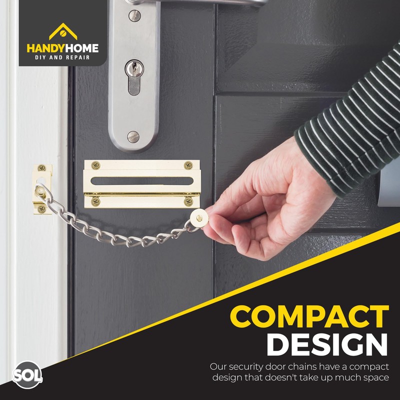 SOL 4pk Door Chain – Brass Restrictor for Front Door