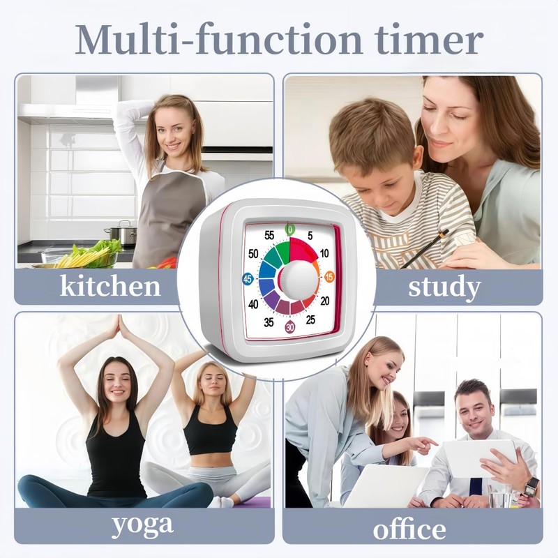 Visual Timer for Kids, 60-Minute Countdown Timer for Classroom Office