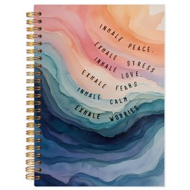 SNNDER Inhale Exhale Mental Health Notebook Journal, Guided Journal for Mental Health, Therapy Journaling Notes Notebook, Psychology Gifts Hardcover Spiral Notebooks 5.5x8.3 Inch