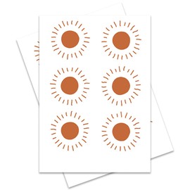 Boho Bright Sun Wall Stickers, Creative Peel and Stick Vintage Bohemian Art Decor,Removable DIY Vintage Sticker for Kids Bedroom Living Room Nursery Kitchen