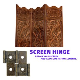 16PCS Double Acting Hinge Folding Screen Hinges Gate Hinges, Retro Style Iron Door Cabinet Hinges with Mounting Screws (47mmx47mm)