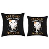 Pet Companion Friendly Kitty Happy Cat Life Hack Throw Pillow