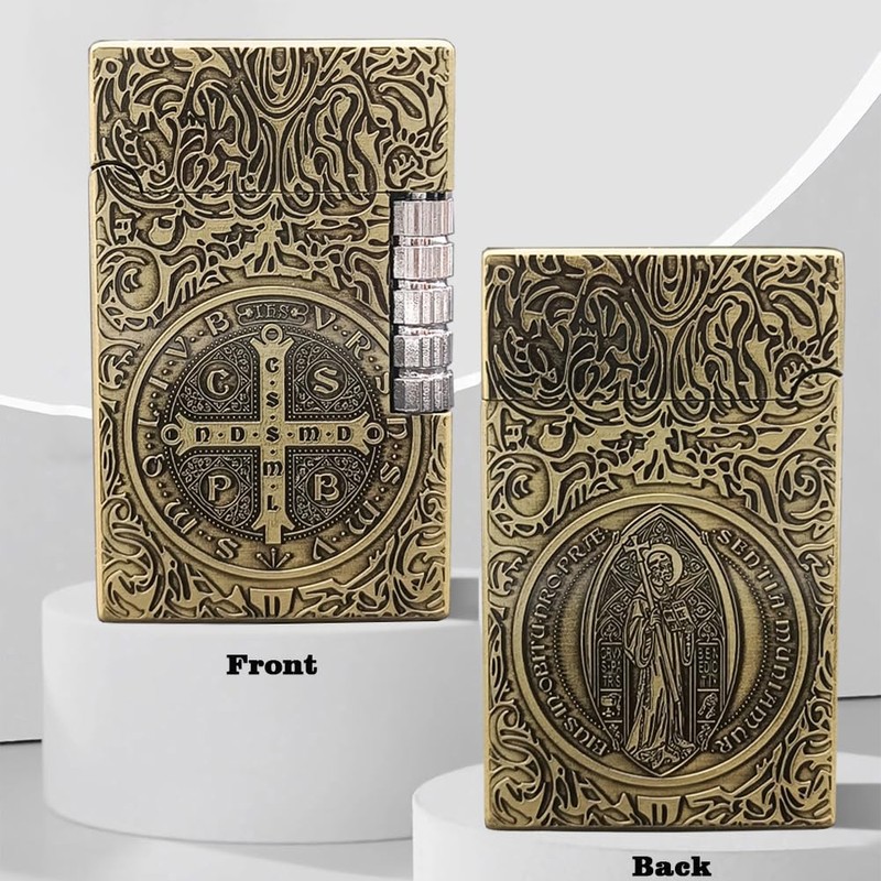 Constantine Lighter, Unique Side Wheel Trench Lighter, Refillable Butane Soft