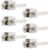 KNOBWELL 6 Pack Satin Nickel Door Handles Interior, Passage Door