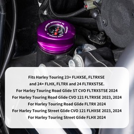 Oil Dipstick with Gauge Oil Level Indicator, Oil Temperature Gauge Compatible with Harley Touring 23+ CVO Road Glide/Street Glide, 25 Road Glide, Street Glide, 24 CVO Road Glide ST (Purple)