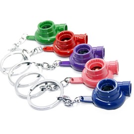 LED-Mafia Keyring Turbo Blue Red Green Pink Purple Turbocharger Metal Car Boost Pendant Key (Gold), gold