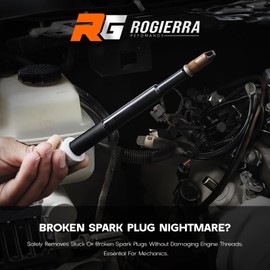Rogierra 65600 Broken Spark Plug Remover Tool Kit for Ford Triton 3 Valve 5.4L Engines (2004 & Newer) – Includes Porcelain Puller & Left-Hand Thread Extractor Metal Construction