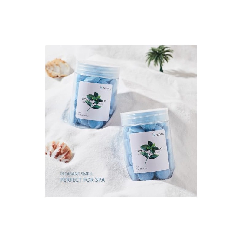 Noval Pastillas Pedicura Tipo Spa Solución Menta Azul Remojo Pies