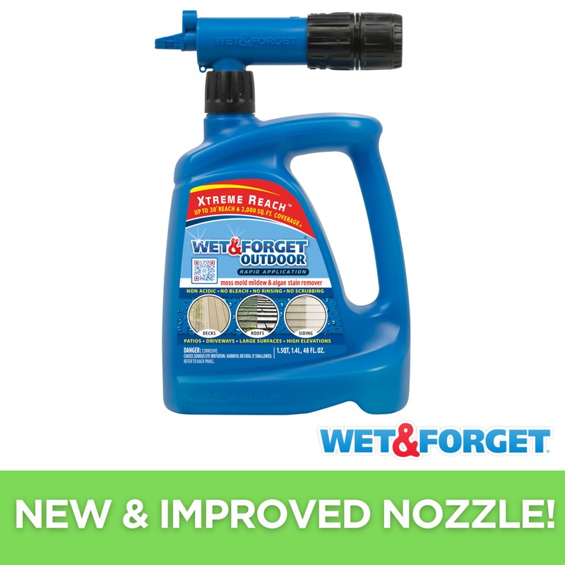 Wet & Forget Outdoor Stain Remover Multi-Surface Cleaner, Xtreme Reach