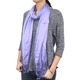 72" Shiny Solid Color Scarf (Violet)