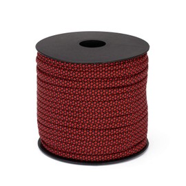 Cordón de paracaídas de 7 hebras con núcleo de 550 libras, cable de paracaídas tipo III de 4 mm, carrete de cuerda de paracord de 4 mm, accesorios trenzados, rojo y negro