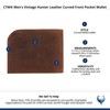 Men's Vintage Hunter Leather Curved Front Pocket Wallet, charcoal