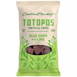 Central Market Totopos Tortilla Chips - Blue Corn & Lime 12 oz 2 Bags