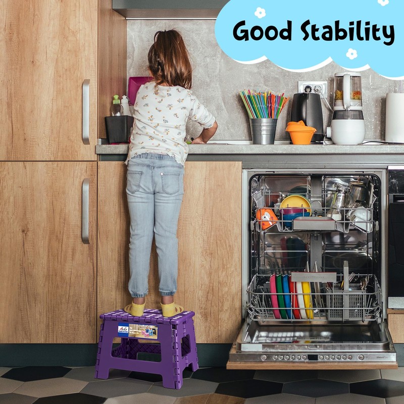 ACKO Folding Step Stool 9 Inch Step Stool 300 lb