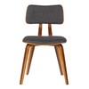 Armen Living Jaguar Dining Chair in Charcoal Fabric and Walnut