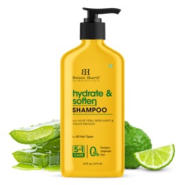 Botanic Hearth Hydrate & Soften Shampoo 16 fl. oz | Aloe Vera, Bergamot & Vegan Protein | Moisturizing & Nourishing Formula for All Hair Types | Paraben & Sulfate-Free