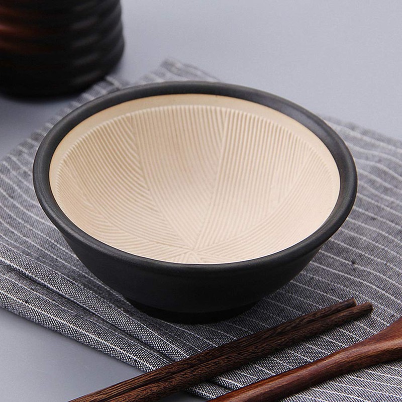 Angoily Japanese Mortar Bowl Reusable Traditional Table Zen Garlic Bowl