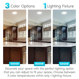 LUXRITE 9 Inch Square LED Flush Mount Ceiling Light, 18W, 3 Color Selectable 3000K | 4000K | 5000K, 1200 Lumens, Dimmable Low Profile Ceiling Light, Brushed Nickel Trim - Home Lighting (2 Pack)