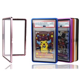 RedCap Magnetic Aluminum Graded PSA Slab Guard UV Resistant Glass 35PT Premium Protector Display Case For Standard PSA CGC Graded Sport Trading Cards - Pink Mirage