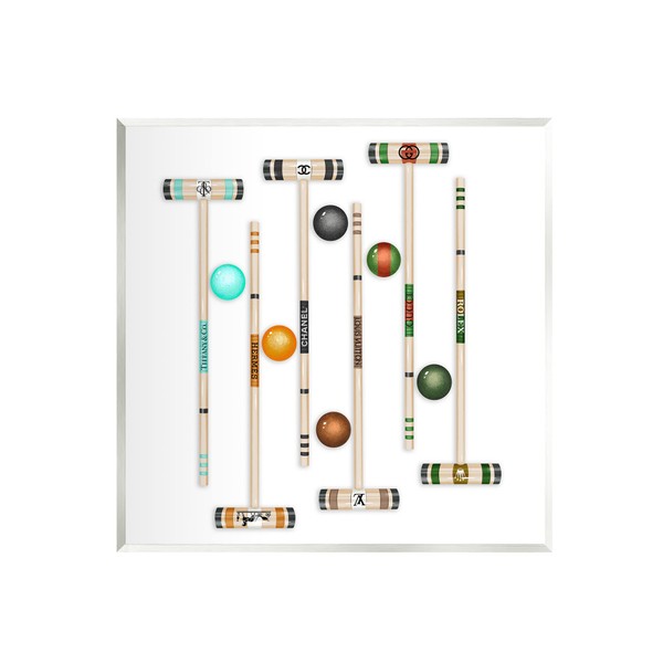 Stupell Industries Trendy Luxury Fashion Brand Croquet Game Mallets, Design