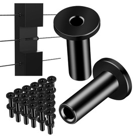 Growglow T316 Stainless Steel Protector Sleeves Black - 80pcs for 1/8 Inch Wire Rope Cable Deck Railing Buckle Kit