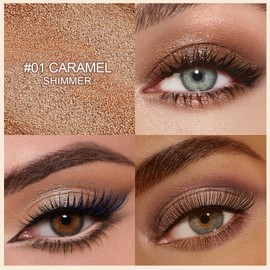 Erinde Golden Glitter Eyeshadow Pen, Glitter Eyeshadow Stick Waterproof & Long-Lasting, Cream Shimmer Crayon Eyeliner, Metallic Shimmer Eye Makeup Pen #01 Caramel Shimmer