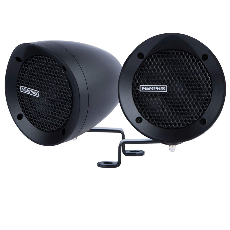 Memphis Audio MXABMB2 Bar Mount 2-Speaker System with Amp, Black