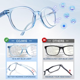 COJWIS Reading Glasses Blue Light Blocking 5 Pack Spring Hinge Fashion Readers for Men and Women Anti Glare Filter Eyeglasses (143-3 5C, 2.00)