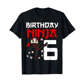 Birthday Ninja 6th Birthday Japan Boys Kids Ninja Party T-Shirt
