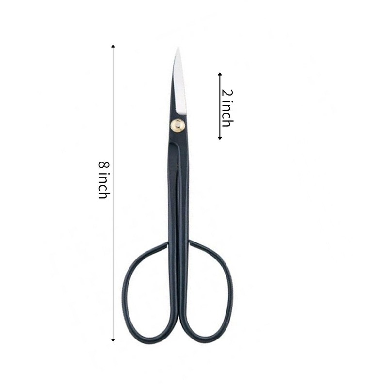 Kaizen8 Japanese Bonsai Scissors, 2.5 Inch High Carbon Steel Blade,
