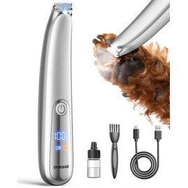 oneisall Dog Paw Trimmer, 2-Speed Up to 6500 RPM, 35dB Low-Noise Safe Pet Paw Trimmers with Curved Blade and LED Light, Cordless Pet Grooming Paw Clipper for Dogs, Cats, Paws, Ears, Face, Rump