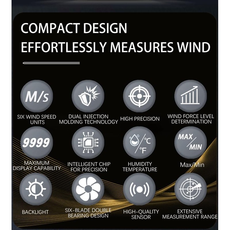 Digital Anemometer ZOYI ZT-FS1 Handheld, Wind Speed Meter Gauge, Accurately