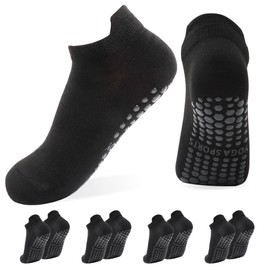 JUNART 4 Pairs Women Pilates Anti-slip Socks, Breathable Grip Socks Suitable for Yoga, Zumba, Fitness, Dance and other sports