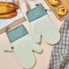 Frelonya Heat Resistant Silicone Oven Mitts Non-Slip Kitchen Gloves with