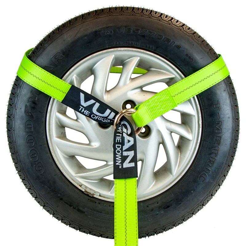 VULCAN Car Tie Down with Flat Hooks - Lasso Style