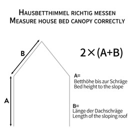 iLuane House Bed Canopy Decoration - 3 Pieces Bed Canopy House Bed Set, 100% Cotton Muslin Curtain - House Bed Decoration for Girls and Boys - Fabric Canopy House Bed for 90 x 200 cm and 120 x 200 cm